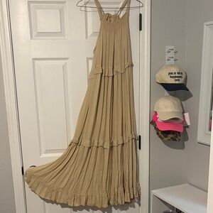 Boho Tiered Maxi Dress in Khaki